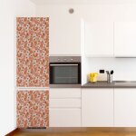 Sticker réfrigérateur et lave vaisselle, fleurs seventies rose, 180 cm x 59, 5 cm Sticker réfrigérateur et lave vaisselle, fleurs seventies rose, 180 cm x 59, 5 cm