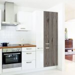 Plage - sticker r�frig�rateur et lave vaisselle, imitation bois ch�ne gris, 180 cm x 59, 5 cm