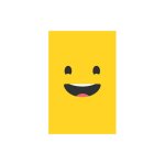 Sticker r�frig�rateur et lave vaisselle, smiley grand sourire jaune joie d�co, 75 cm x 49 cm