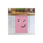 Sticker r�frig�rateur et lave vaisselle, smiley rose souriant bonheur d�co, 75 cm x 49 cm