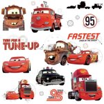 Stickers repositionnables flash mcqueen et ses amis disney cars 25, 4cm x 45, 7cm