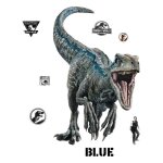 Stickers repositionnables jurassic world : fallen kingdom - v�lociraptor bleu