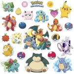Roommates - stickers repositionnables pokemon attrapez les tous nin 25, 4cm x 45, 7cm