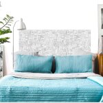 Sticker tte de lit, line art, gratte - ciels dessins au crayon pour dcorer la chambre, 60 cm x 160 ...
