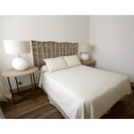 Sticker trompe l'oeil t�te de lit vintage en bois vieilli, 60 cm x 160 cm