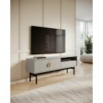 Selsey stoon - meuble tv avec tiroir et niche - 154 cm - taupe (gris - beige)