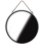 Storage solutions - miroir industriel avec cadre en metal noir et detail en corde Storage solutions - miroir industriel avec cadre en metal noir et detail en corde