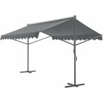 Store banne autoportant  double pente 500 x 300 x 260 cm gris fonc