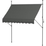 Store banne - outsunny - auvent r�tractable - inclinaison r�glable - sans trous � percer - manuel - gris ...