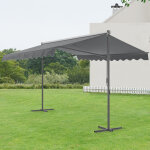 Pro. tec - store banne autoportant selenizza � double pente 600 x 300 x 260 cm gris fonc� [ ]