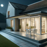 Store banne coffre int�gral hevoa 6, 00x3, 50 m (motoris� secours � t�l�commande + led - gris anthracite ...