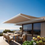 Ombrazur - store banne coffre int�gral protect 2 led blanc 5x3, 5m motoris� � t�l�commande + eclairage ...