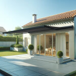 Store banne coffre int�gral soa 6, 00x3, 50 m (motoris� secours � t�l�commande - gris anthracite structur� ...