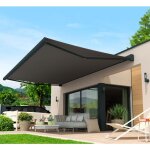 Store banne coffre intégral lebron 4, 00x3, 50 m (motorisé secours à télécommande + led - gris anthracite ... Store banne coffre intégral lebron 4, 00x3, 50 m (motorisé secours à télécommande + led - gris anthracite ...