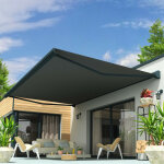 Store banne coffre intgral soa 6, 00x3, 50 m (motoris secours  tlcommande + led - gris anthracite ...