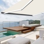 Sunny inch � - store banne ext�rieur coffre int�gral motoris� et manuel pour terrasse - �cru - longueur ...