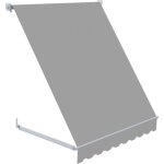 Store banne pour fen�tre 120 x 120cm polyester gris - toile enroulable avec protection solaire uv - support ...