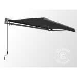 Dancover - store banne avec manivelle, 3, 95x2, 5m, gris / cadre gris