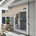 Store banne manuel t�lescopique 200 x 120 cm ? hauteur adaptable 220 - 309 cm ? armature acier rev�tue ...