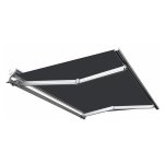 Sunny inch � - store banne manuel demi coffre pour terrasse - gris anthracite - longueur 2. 5 m et largeur ...