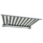 Store banne manuel monobloc pour terrasse - blanc gris - longueur 2. 5 m et largeur 2 m