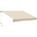 Store banne manuel r�tractable aluminium polyester imperm�abilis� 3, 5l x 2, 5l (avanc�e) m beige