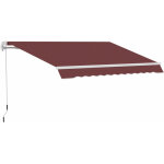 Outsunny - store banne manuel r�tractable aluminium polyester imperm�abilis� 3, 5l x 2, 5l m bordeaux ...