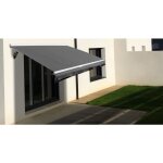 Store banne semi - coffre cover 5x3m - motoris  tlcommande (motoris  tlcommande secours - blanc ...