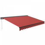 Oviala - store banne semi - intgral 2, 5x2m en aluminium rouge