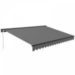 Oviala - store banne semi - intgral 3x2, 5m en aluminium gris