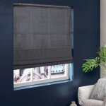 Madecostore - store bateau tamisant chin� chambray - gris anthracite - l90 x h160cm