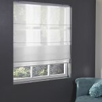 Store bateau voile de coton - blanc - l80 x h250cm