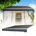 Store banne à bras articulé 3x2, 5m protection solaire pour balcon en aluminium avec toile en polyester ... Store banne à bras articulé 3x2, 5m protection solaire pour balcon en aluminium avec toile en polyester ...