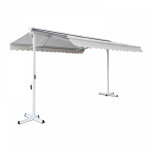 Store double pente avec coffre 3 x 4 m en aluminium cru
