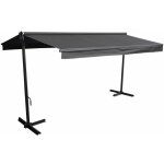 Happy garden - store double pente frene sur pieds 3, 95 x 3 m - toile anthracite et structure grise