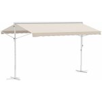 Store double pente manuel r�tractable inclinaison r�glable m�tal �poxy blanc polyester imperm�abilis� ...