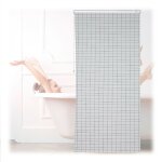 Store de douche � carreaux, rideau de baignoire, salle de bains, l x h : 120 x 240 cm, hydrofuge, blanc ...