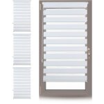 Relaxdays - store enrouleur, lot de 4, double face, sans perage, fentre porte balcon en tissu 56x156 ...