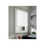 Store enrouleur jour nuit cha�nette coordonn�e sans percer - blanc - l56 x h190cm