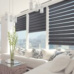 Madecostore - store enrouleur jour nuit sans percer - gamme must - noir et blanc - l46 x h190cm