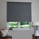 Madeco - store enrouleur occultant automatique - gris anthracite - l124 x h190cm