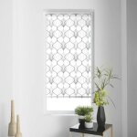 Paris prix - store enrouleur tamisant 'lagune' 60x180cm blanc & gris