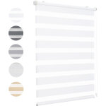 Store enrouleur z�br� jour nuit 60 x 150 cm blanc installation sans per�age occultants protection solaire ...