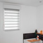 Volet moustiquaire - store jour nuit l 72 cm x h 150 cm gris sans per�age