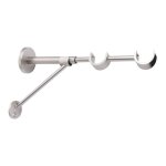 Store menuiserie - 2 supports pour tringle � rideaux, gris, support mural avec jambe de force, double ...