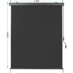 Store vertical balcon, roulant ext�rieur, enrouleur occultant, pare - soleil, protection du vent - (250x160cm, ...