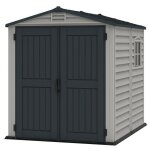 Ezooza - storemate plus abri de jardin en pvc 190 x 190 x 213 cm gris clair et fonc� - grigio / grigio ...