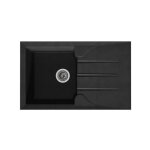 Stradour - evier cuisine a encastrer 1 bac + 1 gouttoir aloa - rsine - 81 x 50 cm - noir