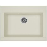 Stradour - evier cuisine a encastrer 1 bac sans egouttoir hexo - resine - 66 x 50 cm - blanc