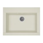 Stradour - evier cuisine a encastrer 1 bac sans egouttoir hexo - resine - 66 x 50 cm - blanc